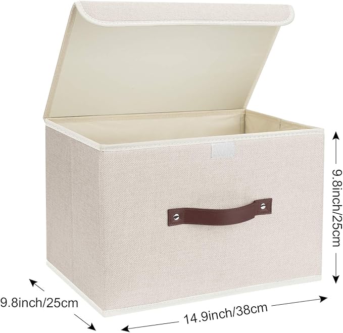 TYEERS Collapsible Storage Boxes, Washable Fabric Storage Bins