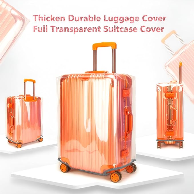 3 PCS Luggage Covers for Suitcase TSA Approved, 20/24/28 Inch Full Clear