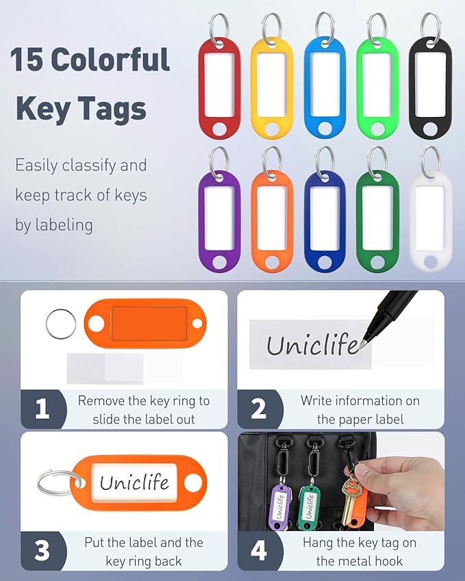 Uniclife Portable Zippered Key Case Waterproof and Fireproof Key Organizer
