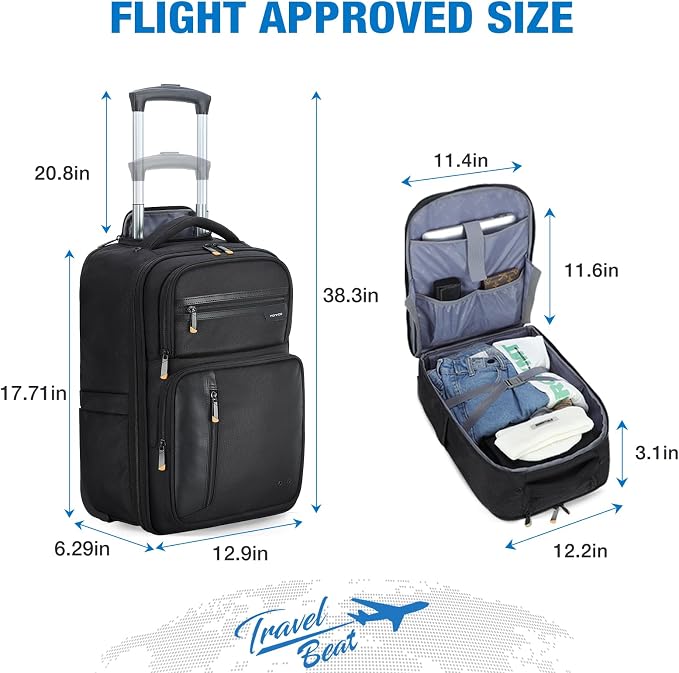 Rolling Backpack, 15.6 inch Laptop Backpack