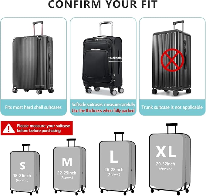 Travelkin Luggage Covers For Suitcase Tsa Approved, Suitcase Cover Protector