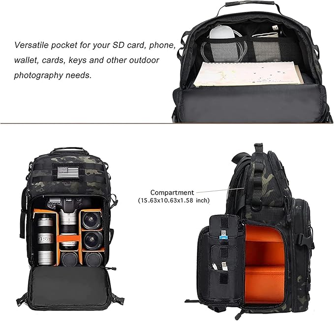 MOSISO Camera Backpack, DSLR/SLR/Mirrorless Photography Tactical Camera Bag Case