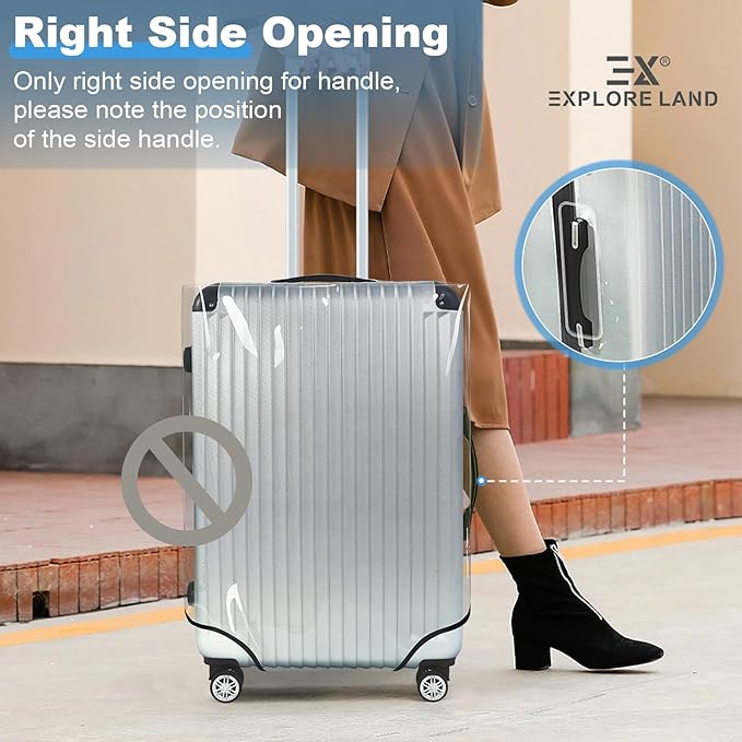 Explore Land Clear Luggage Cover Tough Protector Fits