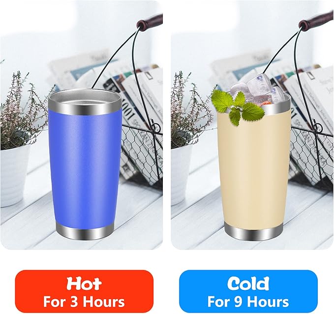 VEGOND 20oz Tumbler with Lid and Straw Stainless Steel Tumbler Cup Bulk Vacuum