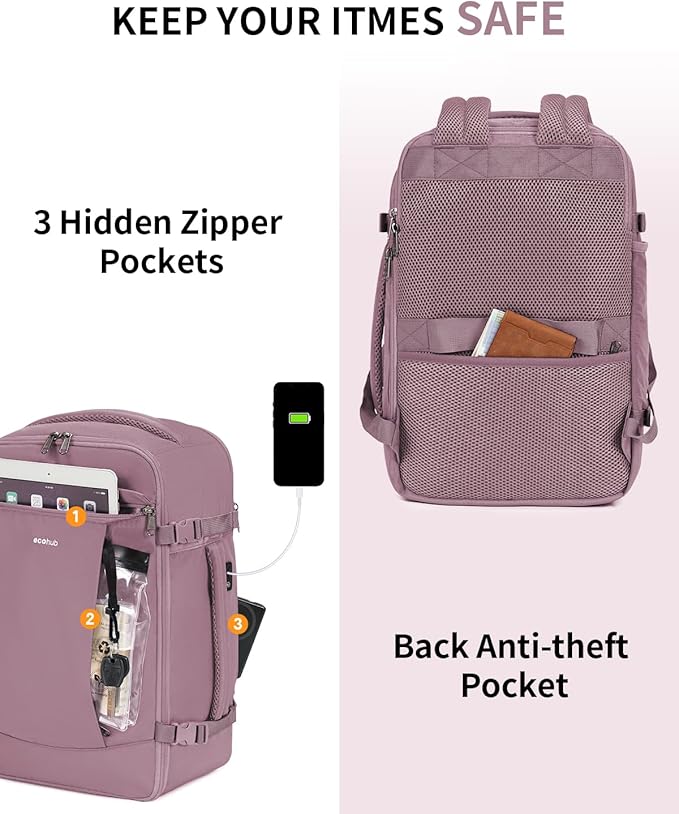ECOHUB Travel Backpack for Women, Carry on Backpack