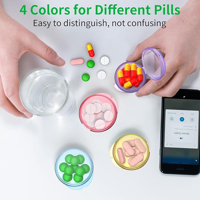 Small Pill Box, Travel Pill Case Portable Daily Pill Organizer Mini Medicine