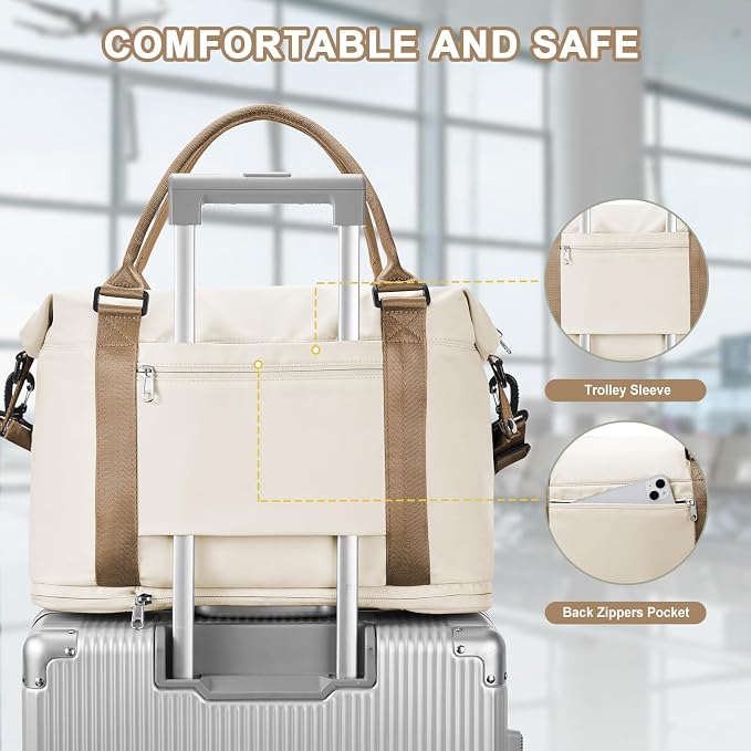 Travel Duffel Bag, Sports Tote Gym Bag, Shoulder Weekender Overnight Bag