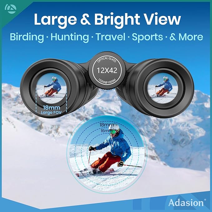 12x42 HD Binoculars for Adults High Powered