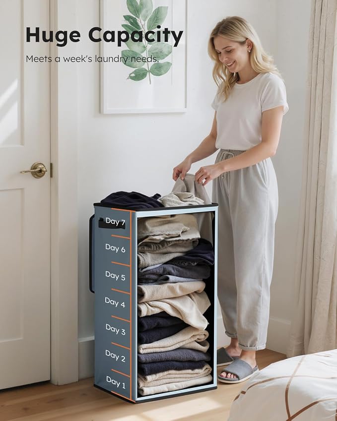 SOLEDI Laundry Hamper with Lid 100L Large & Tall Collapsible Laundry Basket