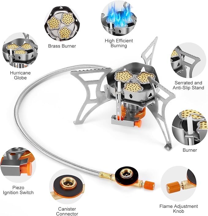 WADEO 6800W Windproof Camping Stove, Backpacking Stove