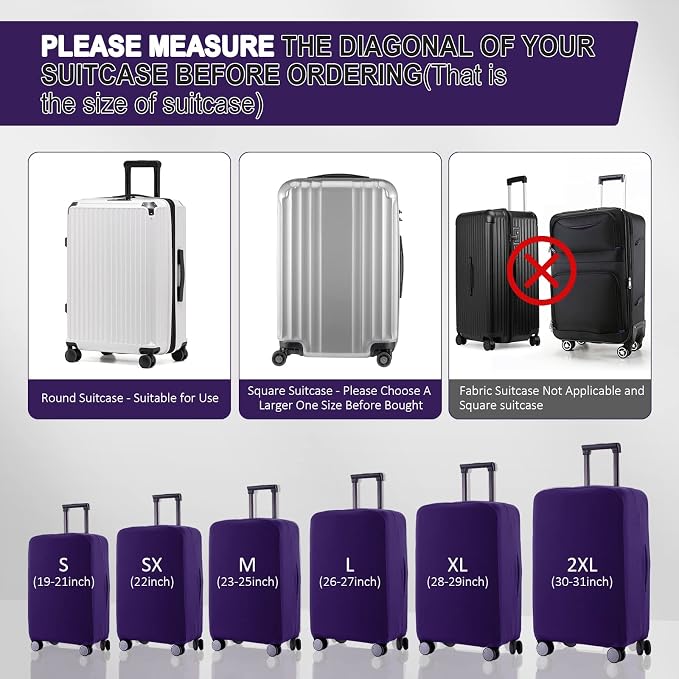 Travel Luggage Cover Suitcase Protector Scratch-Resistant Fit 19-31 Inch