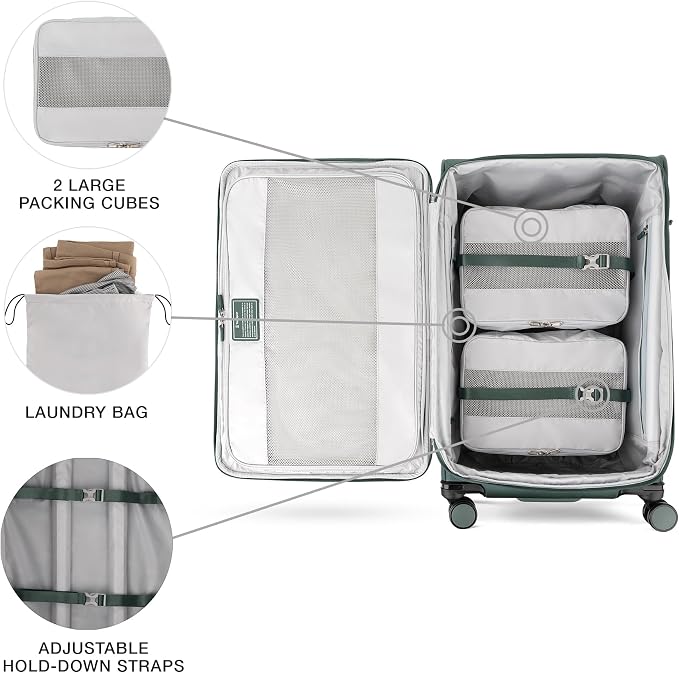 Travelpro VersaPack+ Lightweight Softside Expandable Checked Luggage, 8 Spinner