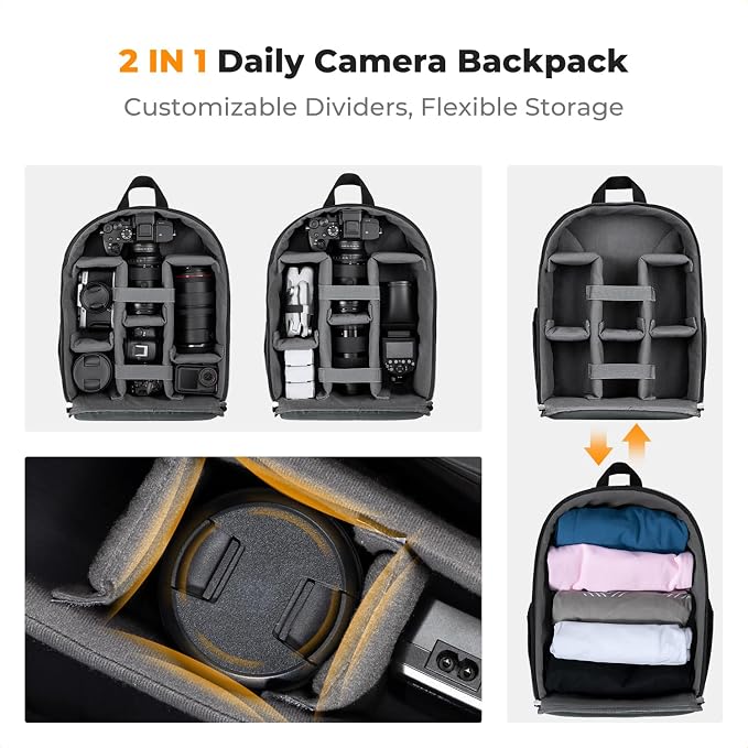 K&F CONCEPT Lightweight Camera Backpack Bag, Professional Photography Bag