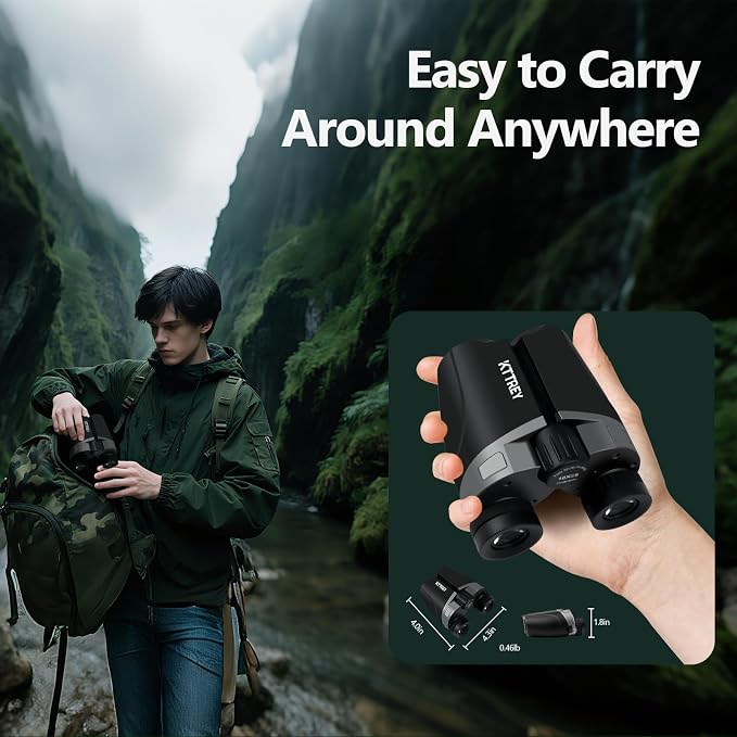 10x25 Compact Binoculars for Adults and Kids, Small High Powered Binoculars