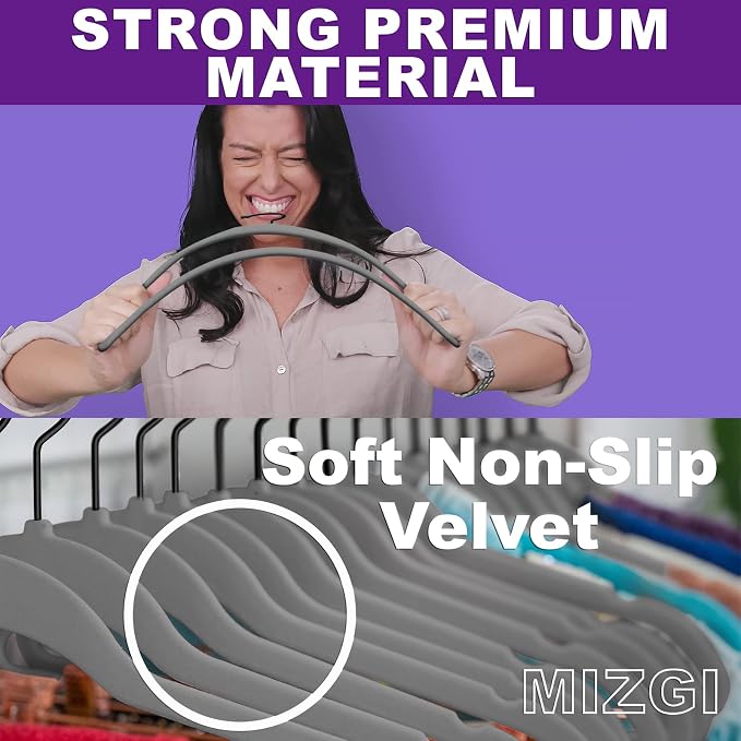 MIZGI Premium Velvet Hangers Heavy Duty