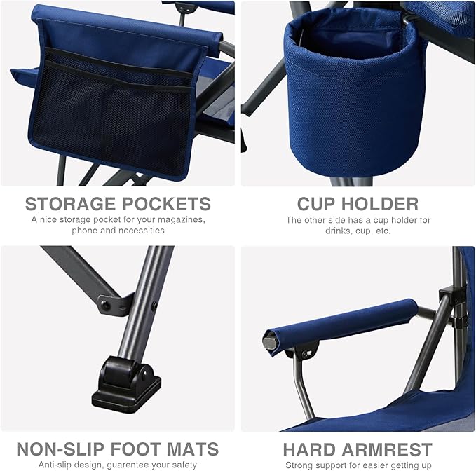 EVER ADVANCED Oversized Folding Camping Chair,