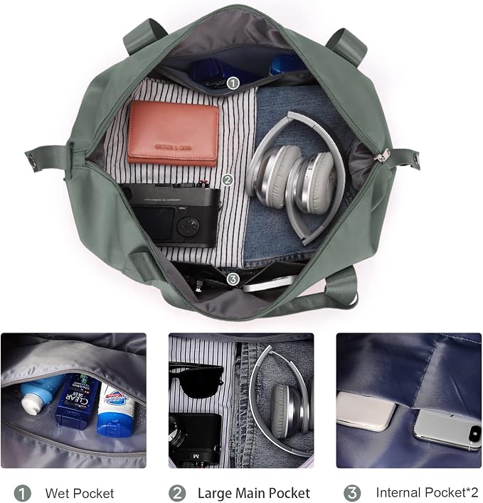 Travel Duffel Bag, Sports Tote Gym Bag, Shoulder Weekender Overnight Bag