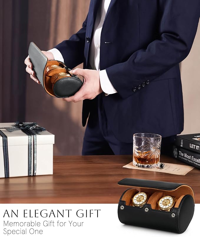 Homde Travel Watch Box Leather: Traveling Case