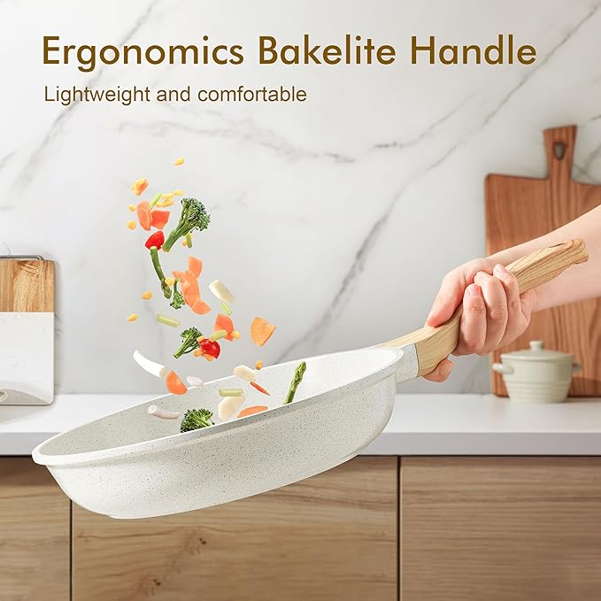 SENSARTE Nonstick Ceramic Frying Pan Skillet, 9.5 Inch Omelet Pan, Healthy Non