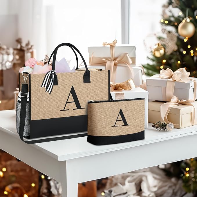 BAGAIL Initial Tote Bag, Personalized Birthday Gifts