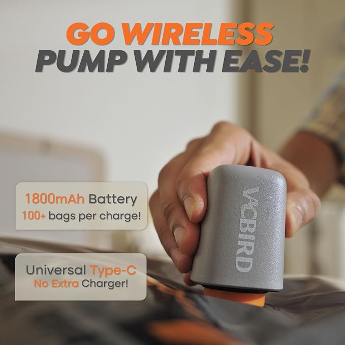 Rechargeable Wireless Pump Travel Storage Bags Set