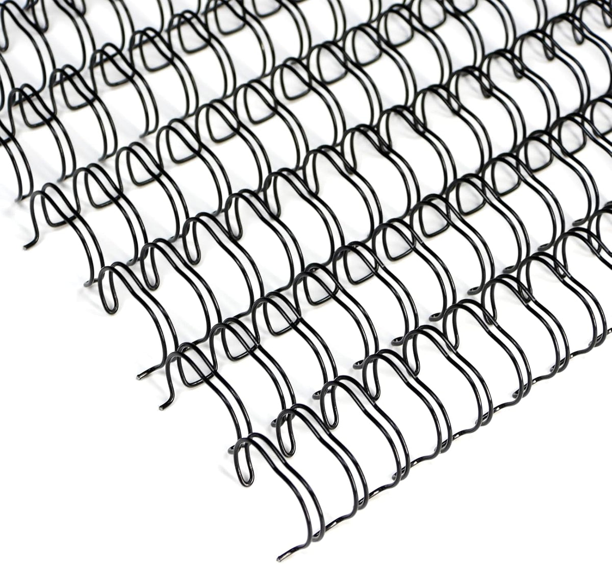 Rayson WR21127BK Wire Binding Spines, 2:1 Pitch Double Loop Binding Wires 1/2 Inch, 21-Loop Wire Ring Pack of 100 with Black