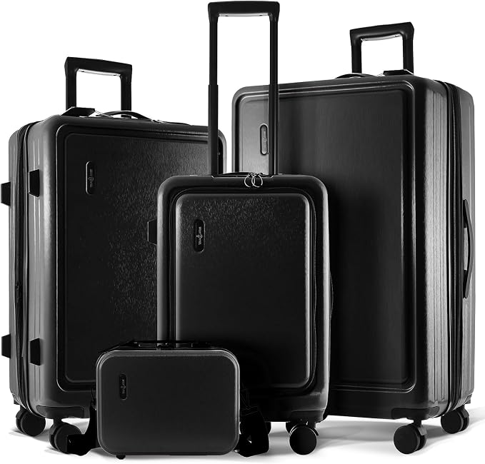 Hard Shell Luggage Sets with Spinner Wheels 4 Piece, Expandable Large Suitcases
