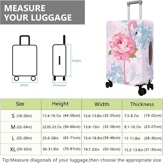 Travel Luggage Cover Suitcase Protector Fits 18-32 Inch Wheel Covers
