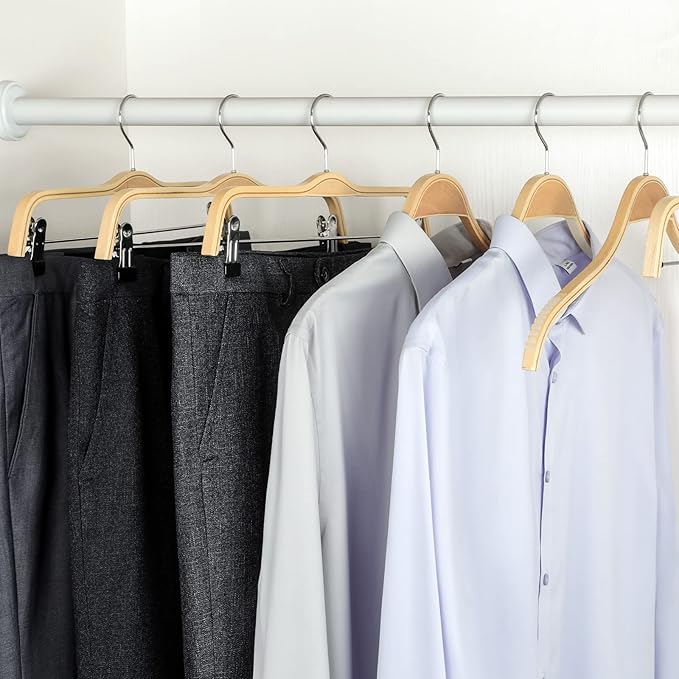 TOPIA HANGER Slim Natural Wood Hangers