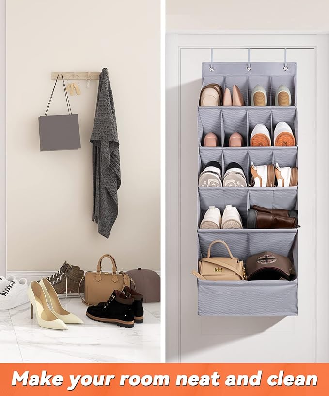 FENTEC 1 Pack Over-the-Door-Shoe-Organizers, Hanging Shoe Organizers
