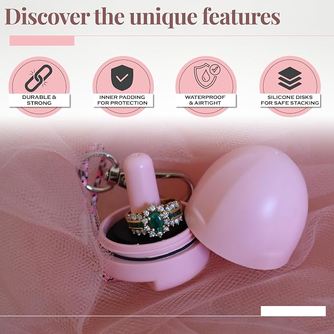 Ring Holder Keychain, Jewelry Organizer and Storage, Portable Waterproof Ring