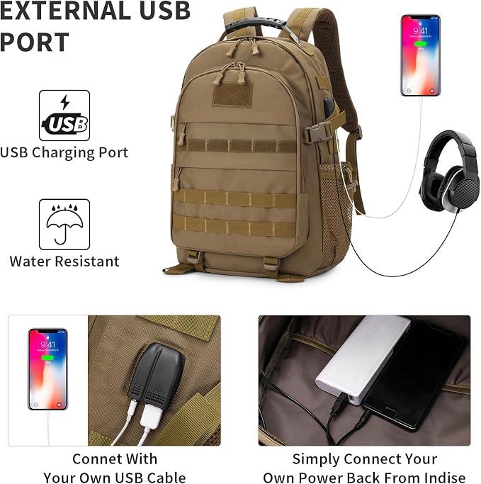 HUNTVP Military Tactical Backpack 40L Large Army 3 Day Assault Pack Molle Bag