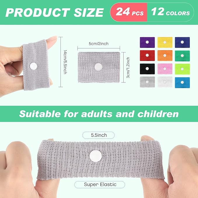 Zhanmai 12 Pairs Motion Sickness Bracelet