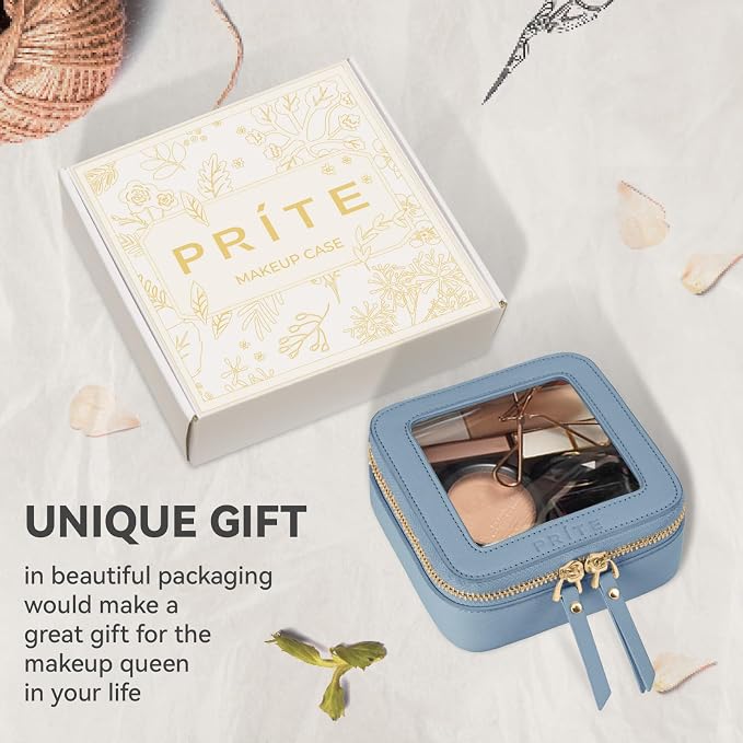 Prite Small Makeup Bag for Women Portable Clear Makeup Bag Cute Mini Waterproof