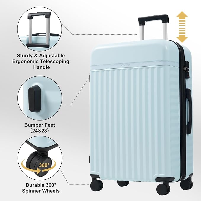 Merax Luggage Sets Front Opening, 2 Piece Hardshell Suitcase