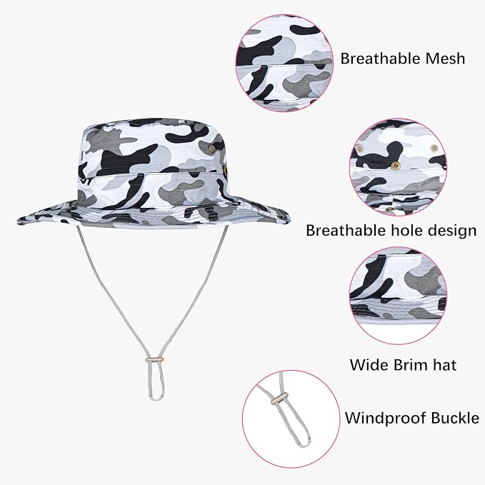 Sun Hats for Men Women Boonie Hat Foldable Fishing Hat UPF 50+ Bucket Hat for