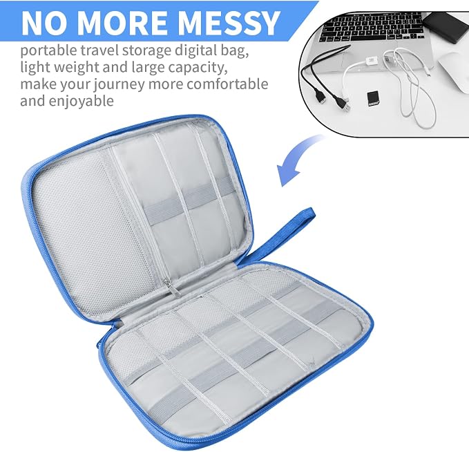 Electronics Travel Organizer, Portable Waterproof Electronic Travel Storage Bag