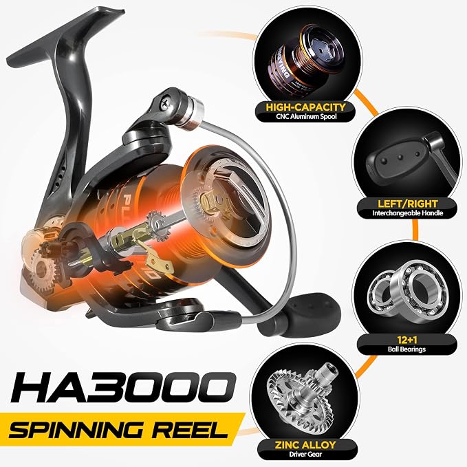 PLUSINNO Fishing Rod and Reel Combos Carbon Fiber Telescopic Fishing Pole