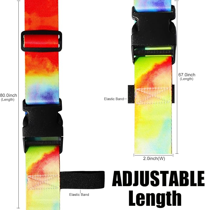 Luggage Straps for Suitcases TSA Approved-2 Pack Bright Personalized Luggage