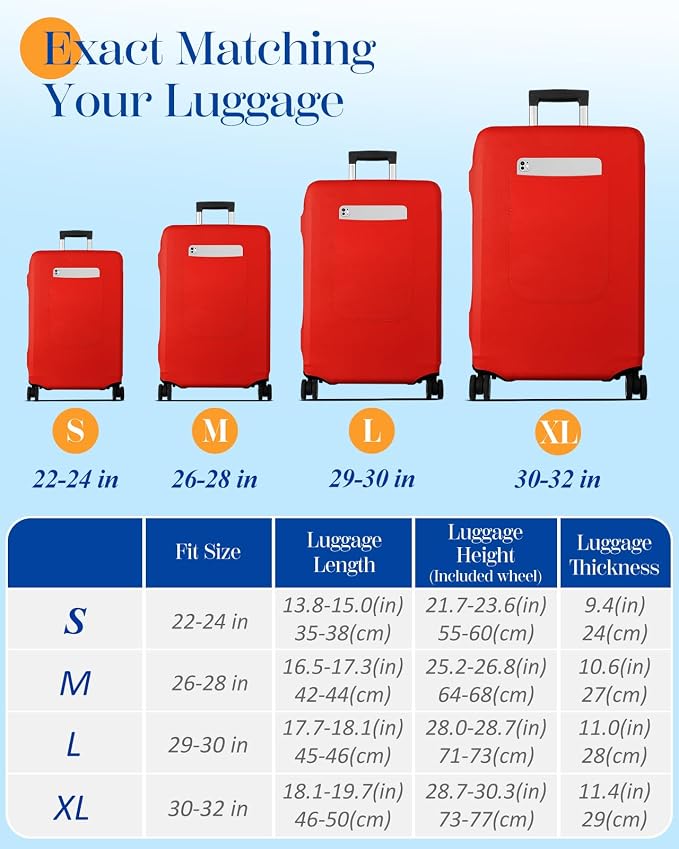 Slohif Luggage Cover for Suitcase Tsa Approved Protector