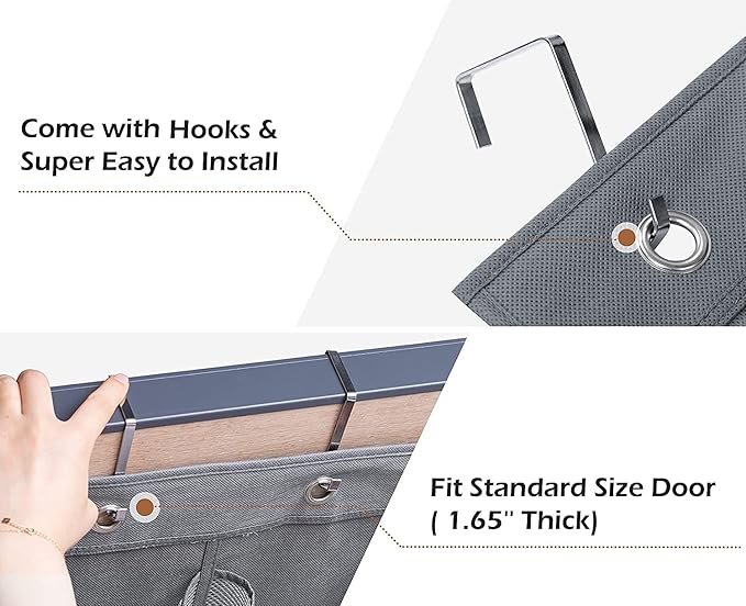 2 Pack Minimalist Black Over The Door Hanging Closet Shoe Holder Organizer