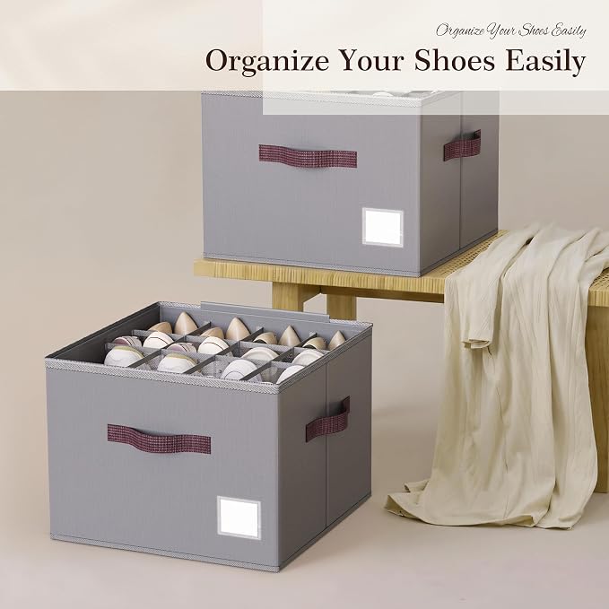 Criusia Shoe Organizer for Closet, 3 Pack Shoe Organizer