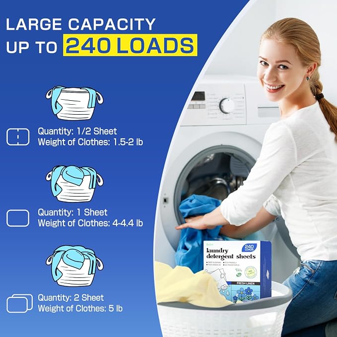 Soulink Laundry Detergent Sheets, 480 Loads
