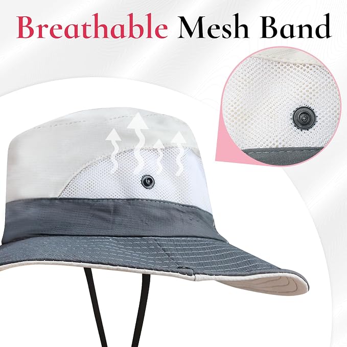 NPQQUAN Ponytail Sun Bucket Hats