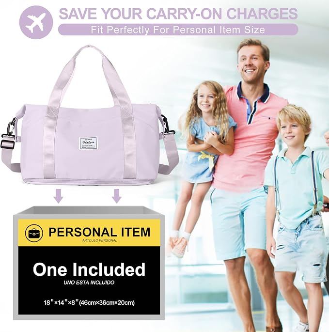 Travel Duffel Bag, Sports Tote Gym Bag, Shoulder Weekender Overnight Bag