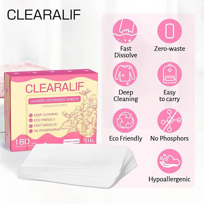 Laundry Detergent Sheets Up to 160 Loads, Fresh Flower