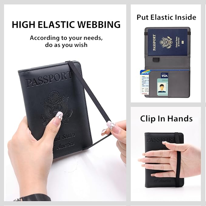 Melsbrinna Premium Leather Passport Holder Covers Case, Waterproof Rfid