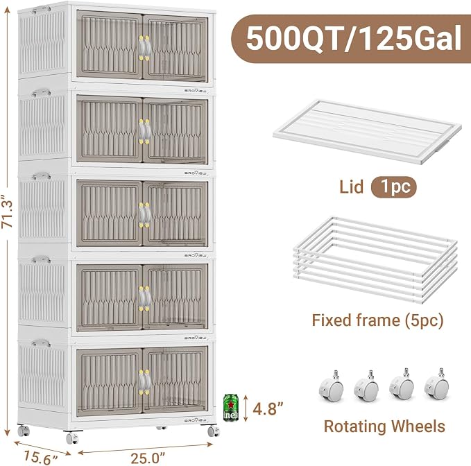 BROVIEW 500Qt Stackable Storage Bins