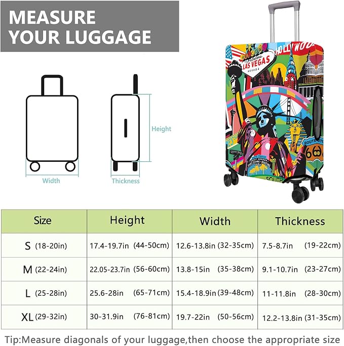 Travel Luggage Cover Suitcase Protector Fits 18-32 Inch Wheel Covers