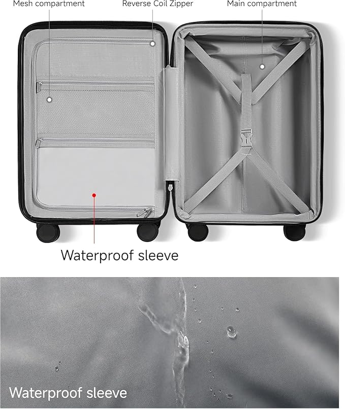 LUGGEX Carry On Luggage 22x14x9 Airline Approved, Expandable Polycarbonate